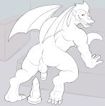  american_dragon:_jake_long anthro butt dildo disney dragon genitals humanoid_genitalia humanoid_penis jake_long looking_back male naughty_face paws penis presenting presenting_hindquarters raised_tail see-saw sex_toy solo tail wings 