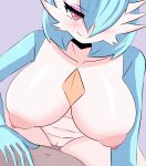  alternate_color blue_hair blush breasts cow_girl cowgirl_position eye_contact gardevoir highres humanoid kindroseart large_breasts looking_at_another pokemon pokemon_(species) pokephilia pov red_eyes riding riding_penis sex shiny_pokemon smile straddling 