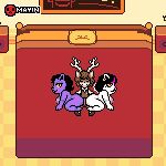  animated anthro antlers asroyal_sagittarius big_breasts big_butt black_hair bodily_fluids breasts butt catti_(deltarune) catty_(undertale) cervine clothed clothing cum deer deltarune digital_media_(artwork) domestic_cat double_assjob ear_piercing felid feline felis female fur genital_fluids genitals group group_sex hair horn hot_dogging low_res male male/female mammal mayin nipples nude overweight overweight_female penis piercing pixel_(artwork) pixel_animation purple_body purple_fur sex sibling sister sisters smile thick_thighs threesome trio undertale undertale_(series) video_games white_body white_fur 