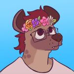  anthro croquiek flower flower_crown hi_res hyena male mammal plant solo 