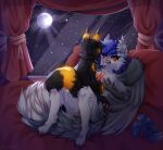  anthro bedroom bodily_fluids breast_play breasts cum cum_on_face duo eeveelution female feral gabriel_serealia generation_2_pokemon genital_fluids hi_res male male/female nintendo pokemon pokemon_(species) prizrak_(artist) sex titfuck umbreon wings 