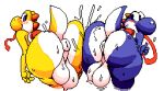  anonymous_artist anthro anus ass_to_ass balls big_balls big_butt blush butt butt_squish draw_over duo genitals gesture hi_res huge_balls huge_butt komdog long_tongue male male/male mario_bros nintendo presenting presenting_anus puffy_anus simple_background squish sssonic2 thumbs_up tongue wet yoshi 