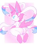  &lt;3 4_toes absurd_res ambiguous_gender anthro ass_up bent_legs big_butt blue_eyes blush bow_ribbon butt digital_media_(artwork) eevee eeveelution feet fluffy fluffy_ears fluffy_tail foot_fetish foot_focus fur fur_markings generation_1_pokemon generation_6_pokemon hair hi_res leg_markings legs_up looking_at_viewer mammal markings nintendo open_mouth pawpads paws pink_body pink_fur pink_hair pokemon pokemon_(species) ribbons ribbons_(anatomy) simple_background socks_(marking) solo spread_legs spreading sylveon tail toes tuft white_background white_body white_fur winteriris42 