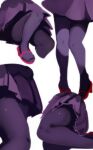  1girl cropped_torso highres ikasashi343 legs lower_body mary_janes multiple_views pantyhose pleated_skirt pokemon pokemon_(game) pokemon_bw purple_pantyhose purple_skirt shauntal_(pokemon) shoes skirt solo thighs 