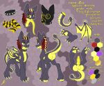  absurd_res bat_wings claws collar dracony dreadlocks feral gas_mask hasbro hi_res knot lighting_zap male mask membrane_(anatomy) membranous_wings midnightflight model_sheet my_little_pony paws scales scarf solo spiked_collar spikes wings 