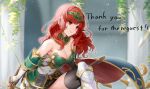  1girl apron arm_guards armor armored_boots bare_shoulders boots breastplate breasts cape celica_(fire_emblem) circlet cleavage detached_collar earrings fingerless_gloves fire_emblem fire_emblem_echoes:_shadows_of_valentia fire_emblem_gaiden fire_emblem_heroes gloves green_apron haru_(nakajou-28) jewelry large_breasts long_hair official_alternate_costume red_eyes red_hair solo sword tiara weapon 