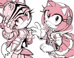  2girls absurdres amy_rose animal_ears armor blaze_the_cat breastplate cat_ears cat_girl dress eyelashes furry furry_female gauntlets gloves hairband highres looking_at_viewer multiple_girls nimue_(sonic_the_hedgehog) percival_(sonic) sketch smile sonic_(series) sonic_and_the_black_knight tory_(tory29) white_gloves 