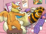  anthro arcanine blush bodily_fluids buizel clothed clothing diaper diaper_change diapermousebutt digital_media_(artwork) duo erection erection_in_diaper fur gag generation_1_pokemon generation_4_pokemon genital_fluids hair handwear hi_res infantilism legs_up lying male mammal mittens nintendo object_in_mouth on_back open_diaper pacifier pacifier_gag pacifier_in_mouth pokemon pokemon_(species) size_difference spread_legs spreading tenting urine wearing_diaper wet wet_diaper wetting 