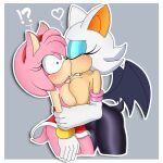  &lt;3 1:1 2023 amy_rose anthro anthro_on_anthro armwear bat breast_squish breasts breasts_frottage clothed clothing duo elbow_gloves eulipotyphlan eyeshadow female female/female french_kissing fur gloves handwear hedgehog hi_res kiss_on_lips kissing lluanhyperzero makeup mammal question_mark rouge_the_bat sega simple_background sonic_the_hedgehog_(series) squish surprised_expression tan_body tan_skin topless white_body white_fur wide_eyed wings 