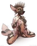  absurd_res african_wild_dog anthro artist_luckyonn big_ears black_boob black_muzzle black_spots breasts canid canine canis clothed clothing domestic_dog ears_back female female/female female_dog genitals glistening glistening_eyes hi_res highlights_(coloring) inner_ear_fluff looks_at_the mammal mohawk on_the_floor on_the_knees open_clothing open_shirt open_topwear pivoted_ears pussy shadow shirt simple_background sitting small_breasts smile smiling_at_viewer solo spots tongue topwear tuft undressing_self viewer wants_sex white_background white_boob white_spots white_stroke yellow_eyes 