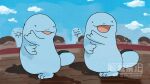  &gt;_&lt; ._. \m/ animal_focus blue_sky clodsire closed_eyes crossover dancing no_humans outdoors pic_koiwai pokemon pokemon_(creature) quagsire rrr_(movie) sky smile twitter_username watermark 