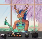  absurd_res anthro dragon eastern_dragon food haodz hi_res male solo sushi 