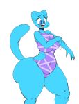  anthro big_breasts big_butt blue_body blue_eyes breasts butt camel_toe cartoon_network clothing domestic_cat felid feline felis female hi_res huge_breasts huge_butt huge_thighs mammal neom-daddy nicole_watterson one-piece_swimsuit open_mouth solo swimwear the_amazing_world_of_gumball thick_thighs whiskers 