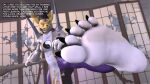  absurd_res anthro bandai_namco digimon digimon_(species) foot_fetish hi_res speech_bubble taomon umbreonthewhovian 