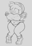  accessory amy_rose anthro big_breasts boots breasts clothing dress eulipotyphlan female footwear hair_accessory hairband hedgehog hi_res mammal monochrome navel panties saiyaman22 sega short_stack sketch solo sonic_the_hedgehog_(series) thick_thighs underwear 