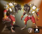  3d_(artwork) andriy_kudr&eacute; anthro ball barefoot bulge canid canine clothing digital_media_(artwork) feet gloves handwear hi_res holding_ball holding_object logos male mammal multiple_angles mutant_football_league official_art solo spikes sportswear were werecanid werecanine werewolf 