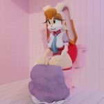  anthro bathroom bathroom-art breasts clothed clothing feces female fur hair lagomorph leporid mammal rabbit scat sega solo sonic_the_hedgehog_(series) toilet vanilla_the_rabbit 