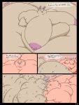  2018 3:4 5_fingers anthro areola batspid2 belly big_areola big_belly big_breasts big_butt blue_eyes blush blush_lines bodily_fluids breasts breath butt butt_focus cel_shading comic dialogue digital_drawing_(artwork) digital_media_(artwork) double_chin duo embrace english_text exclamation eyebrows eyelashes eyes_closed female female_focus fingers flabby_arms frill_(anatomy) fur groan head_crest head_frill hug huge_breasts huge_butt hyper hyper_belly hyper_breasts hyper_butt hyper_hips juna_(batspid2) lactating lagomorph leporid lizard loa_(batspid2) love mammal membrane_(anatomy) membranous_frill morbidly_obese morbidly_obese_anthro morbidly_obese_female motion_lines narrowed_eyes navel nipples nose_to_nose nude_anthro nude_female obese obese_anthro obese_female onomatopoeia overweight overweight_anthro overweight_female panting pink_areola pink_body pink_nipples pink_skin puffy_areola puffy_nipples purple_eyes rabbit reptile scalie shaded signature smile sound_effects speech_bubble sweat sweaty_butt tail tan_body tan_fur teeth text weight_gain 