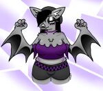  alternative anthro bat bat_wings breasts claws cleavage clothed clothing deerslvt emo eyeliner fangs female goth grey_body hair hi_res makeup mammal membrane_(anatomy) membranous_wings skimpy solo solo_focus teeth thong underwear wings 