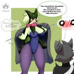  absurd_res anthro blush clothing female generation_9_pokemon hi_res interspecies kyubimaru legwear male male/female meowscarada nintendo pinup pokemon pokemon_(species) pokephilia pose suit surprise thick_thighs tights tsundere 