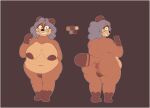  2023 anthro anus areola balls belly big_areola big_balls big_belly big_breasts big_butt biped breasts brown_body brown_fur brown_nose brown_skin butt canid canine chubby_anthro chubby_belly chubby_female color_swatch colored creepy_smile digital_drawing_(artwork) digital_media_(artwork) elderly_anthro elderly_female eyelashes eyes_closed facial_markings fangs female flat_colors fur genitals grannybase grey_hair hair hands_behind_back happy head_markings hi_res huge_balls huge_hips huge_thighs hyper hyper_balls hyper_genitalia japanese junko_gamou_(grannybase) looking_at_viewer looking_back malafox mammal markings mask_(marking) model_sheet multicolored_body multicolored_fur multicolored_skin multicolored_tail navel nipples nude old open_mouth overweight overweight_anthro overweight_female plump_labia puffy_anus pussy raccoon_dog red_eyes sadistic_smile saggy_pussy shaved_pussy simple_background smile solo standing tail tanuki teeth thick_thighs wide_hips 