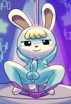  animal_crossing balls bedroom_eyes black_eyes butt closed_smile clothed clothing crouching dancing erection eyelashes fur genitals girly green_body green_fur hands_behind_head hi_res humanoid_genitalia humanoid_penis lagomorph leporid long_ears looking_at_viewer male mammal mincheeto mouth_closed multicolored_body multicolored_fur narrowed_eyes nintendo partially_clothed penis perineum pole pole_dancing presenting presenting_penis rabbit sasha_(animal_crossing) seductive smile solo spread_legs spreading strip_club stripper_pole tail two_tone_body two_tone_fur underwear underwear_around_ankles underwear_down undressing white_body white_fur 