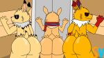  2023 absurd_res anthro bent_over butt butt_focus clothed clothing digital_media_(artwork) eeveelution elevator first_person_view fur generation_1_pokemon group head_tuft hi_res inside jolteon lightwavethejolteon looking_at_viewer male male/male multicolored_body multicolored_fur neck_tuft nintendo nude partially_clothed pokemon pokemon_(species) presenting presenting_hindquarters raised_arm rear_view scarf smile smiling_at_viewer smirk smirking_at_viewer speedyvibes speedyvibes(character) toony trio tuft vibesthejolteon 