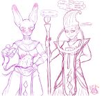  abs absurd_res angel anthro beerus deity dialogue discodemon dragon_ball dragon_ball_super dragon_ball_z duo eyeshadow felid feline female frown gesture hi_res humanoid makeup mammal pointing pointing_at_viewer side_eye simple_background whis white_background 