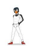  3:4 anthro avian bird briefs bulge clothed clothing eddy_(eddy_bird32) eyewear footwear full-length_portrait fuze gentoo_penguin glasses hi_res male pantsless penguin portrait shirt shoes simple_background socks solo tank_top tighty_whities tongue tongue_out topwear underwear white_background white_briefs white_clothing white_shirt white_tank_top white_topwear white_underwear 