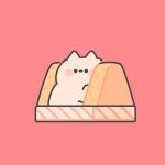  animal_ears animal_focus blush bread cat cat_ears chibi closed_mouth food original sandwich white_cat youmask 