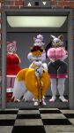  3d_(artwork) 9:16 amy_rose anthro big_breasts blaze_the_cat breasts clothing digital_media_(artwork) elevator genitals group gynomorph hi_res intersex legwear looking_at_viewer male miles_prower ok_bruh penis rouge_the_bat sega size_difference smaller_male sonic_the_hedgehog_(series) source_filmmaker thigh_highs 