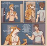  absurd_res canid canine canis comic domestic_dog duo feral hi_res human male male/male mammal roommate splashtf transformation transformation_sequence 