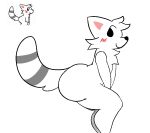  2023 anthro big_butt blush boy_kisser_(meme) butt clothing digital_drawing_(artwork) digital_media_(artwork) domestic_cat felid feline felis fluffy fluffy_tail fur girly legwear line_art long_tail looking_back male mammal meme nude portrait rejines silly_cat_(mauzymice) simple_background smile solo tail thigh_highs toony wide_hips 