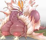  amatsu_(mh) anthro areola big_breasts blush bodily_fluids breasts butt capcom claws elder_dragon female horn lactating looking_at_viewer monster_hunter nude solo wings zemlya 