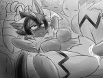  &lt;3 2023 3_fingers ambiguous_character anthro bed big_arms big_hands black_hair blush blush_lines bodily_fluids cum cum_in_pussy cum_inside dark_hair delphox digital_drawing_(artwork) digital_media_(artwork) duo eevee eeveelution eye_roll eyes_rolled_up eyes_rolling_back faceless_character faceless_male felid feline female fingers flareon fu_keane fur furniture generation_1_pokemon generation_4_pokemon generation_6_pokemon generation_7_pokemon genital_fluids hair hand_on_leg hands_behind_head hi_res legendary_pokemon looking_pleasured lying lying_on_bed male male/female mammal monochrome multicolored_body multicolored_fur nintendo on_back on_bed open_mouth pantherine penetration pillow plushie pokemon pokemon_(species) ponytail shocked striped_body striped_legs stripes sweat sweatdrop teeth teeth_showing tetsushi tiger tongue vaginal vaginal_penetration weavile zeraora zig_zag_pattern 