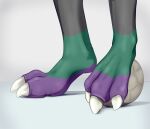  absurd_res anthro artist_muffinvinvin ball character_muffin claws dragon feet green hi_res male meaty paws purple soles solo tops 