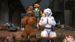  3d_(artwork) abs after_battle anthro arrow_(weapon) bear big_breasts blood bodily_fluids breasts briefcase brown_bear butt canid canine captured chainsaw cigar cigar_in_mouth clothed clothing corpse dasha_(petruz) death decapitation digital_media_(artwork) dire_(fortnite) domestic_cat doom_(series) dragon epic_games felid feline felis female fennix_(fortnite) fortnite fox fur genitals gore group gun hair hi_res human hybrid_(fortnite) id_software kyleroo looking_at_viewer male mammal meow_skulls_(fortnite) meowscles mostly_nude muscular muscular_female muscular_male nataliya_(petruz) navel nipples nude object_in_mouth outside petruz_(copyright) polar_bear polar_patroller power_tool pussy ranged_weapon severed_head severed_limb source_filmmaker team_fortress_2 teeth tools trio ursine valve weapon were werecanid werecanine werewolf 