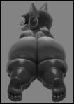  absurd_res anthro big_butt butt canid canine canis cartoon_network chihuahua courage_the_cowardly_dog domestic_dog ear_piercing ear_ring female hi_res looking_at_viewer mammal patacon piercing ring_piercing shirley_the_medium solo thick_thighs toy_dog wide_hips 