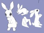  ambiguous_gender black_eyes dokudrinker feral fur guide_lines lagomorph leporid mammal rabbit simple_background solo white_body white_fur 