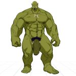  abs balls dizdoodz genitals green_body green_skin hi_res humanoid humanoid_pointy_ears male muscular muscular_humanoid muscular_male nipples orc pecs penis pubes solo 
