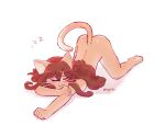  agoiika anthro brown_body brown_fur brown_hair butt cat_tail curled_hair curled_tail felid feline female fluffy fluffy_hair fluffy_tail fur hair hi_res mammal nude red_hair sleeping slim solo tail tan_body tan_fur tanya_(agoiika) tired whiskers 