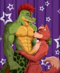  2angelisimo abs absurd_res anthro biceps bodily_fluids circumcised duo erection feral five_nights_at_freddy&#039;s five_nights_at_freddy&#039;s:_security_breach foxy_(fnaf) genitals hi_res humanoid interspecies male male/male montgomery_gator_(fnaf) muscular muscular_male nipple_fetish nipple_play obliques pecs penis saliva scalie scottgames size_difference steel_wool_studios triceps vein 