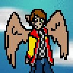  2011 animated blue_sky bluekyokitty bottomwear brown_body brown_feathers brown_hair brown_wings clothed clothing cloud denim denim_clothing digital_media_(artwork) feathered_wings feathers flat_colors flying generation_1_pokemon hair humanoid humanoid_pointy_ears jacket jeans low_res male midair nintendo pants pidgeot pixel_(artwork) pixel_animation pokemon pokemon_(species) pokemon_humanoid sebdoggo shirt sky solo thumbnail topwear upscale wings 