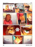  absurd_res angry anthro cake canid canine clothed clothing comic cougar dessert disappointed doughnut duo elevator felid feline food fox hi_res jacob_(zourik) lion male mammal noah_(zourik) ordering_food pantherine solo tyson_(zourik) vein zourik 