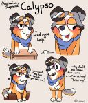  &lt;3 &lt;3_eyes anthro australian_shepherd bluey_(series) blush calypso_(bluey) canid canine canis desk dialogue domestic_dog female furniture herding_dog looking_at_viewer mammal pastoral_dog sheepdog simple_background sindr1 sitting sitting_on_bench solo table talking_to_viewer 