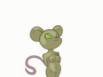  animated anthro brown_body female green_eyes licking mammal mouse murid murine nipples nude pink_nose rodent simple_background smurli solo tongue tongue_out white_background 