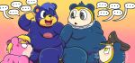  angry animal_crossing anthro atlus balls bear belly black_eyes black_nose blonde_hair blue_body blue_fur blue_hair blush clothing cross-popping_vein crossover ellipsis erection fellatio flexing fur genitals grey_eyes group group_sex hair hat hat_only headgear headgear_only headwear headwear_only hi_res male male/male mammal megami_tensei megami_tensei_persona moobs mostly_nude navel nintendo nude one_eye_closed oral overweight overweight_anthro overweight_male penile penis pie_cut_eyes pink_body pink_fur poncho_(animal_crossing) sega sex shadow_teddie short_tail sinribbons sparkling_eyes tail teddie_(persona) tuft vladimir_(animal_crossing) wink yellow_eyes zipper 