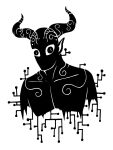  2015 2_horns animal_humanoid black_and_white bovid bovid_horn bovid_humanoid bovine bovine_horn bovine_humanoid bull_horn bust_portrait cattle_humanoid chest_markings deltoids digital_creature digital_drawing_(artwork) digital_media_(artwork) head_markings hi_res horn horn_markings horned_humanoid humanoid humanoid_pointy_ears looking_at_viewer male mammal mammal_humanoid markings monochrome neck_markings pecs portrait pupils restricted_palette scp-1893 scp_foundation silhouette simple_background slit_pupils solo sunnyclockwork wavy_horn white_background 