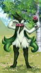  absurd_res ambiguous_gender anthro digital_media_(artwork) fur generation_9_pokemon green_body hi_res meowscarada nintendo pokemon pokemon_(species) riuzzaki solo video_games 