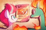  dragon equid equine female fire flaming_hair friendship_is_magic green_body green_scales hasbro hi_res mammal mlp_g5 my_little_pony pegasus pseudo_hair rainbow_dash_(mlp) scales scribble-potato them&#039;s_fightin&#039;_herds tianhuo_(tfh) wanted_poster wings zipp_storm_(mlp) 